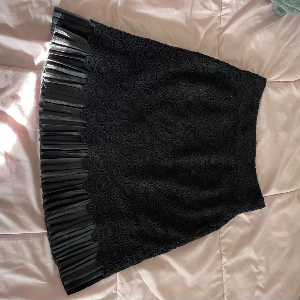 Leifsdottir Black Lace A-Line Skirt Anthropologie - Picture 6 of 6